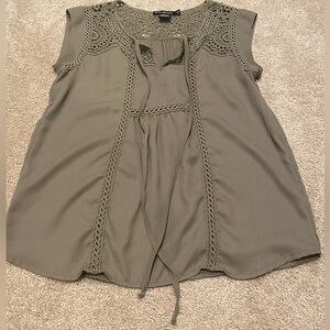 Miss Chievous Boho style Women's shirt top olive green